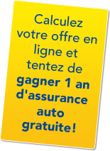 Calculez votre offre en ligne et tentez de gagner 1 an d'assurance auto gratuite !